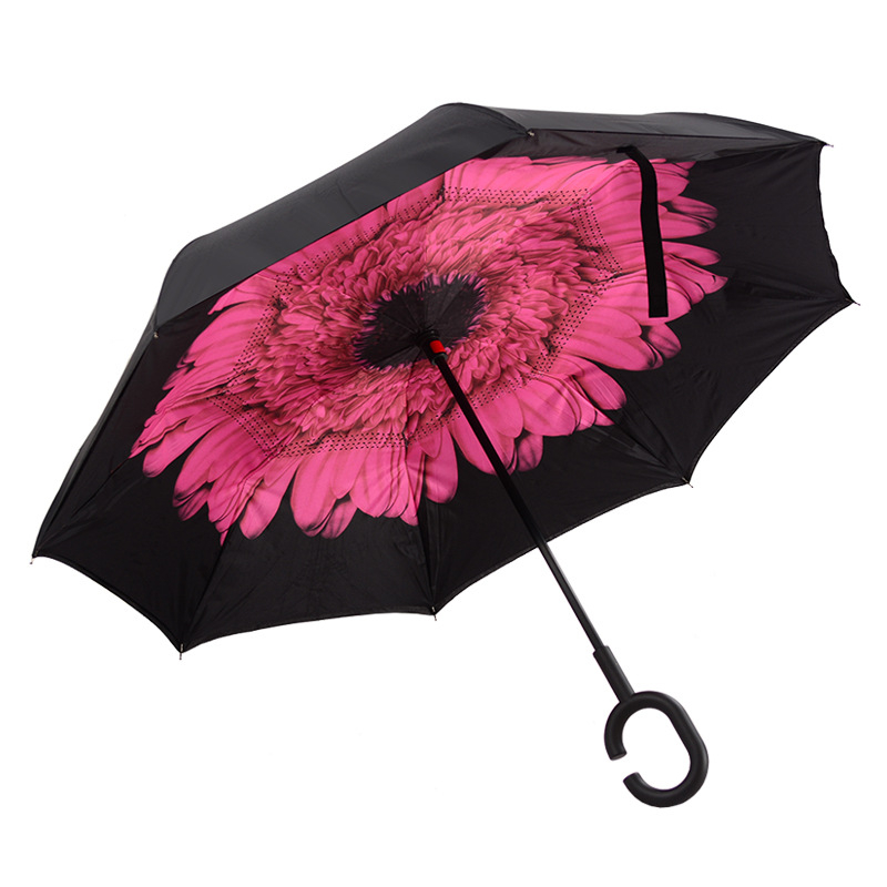 Apgrieztais lietussargs automašīnai, dubultslāņu, manuāla atvēršana, 8 stienņi, logotipa druka