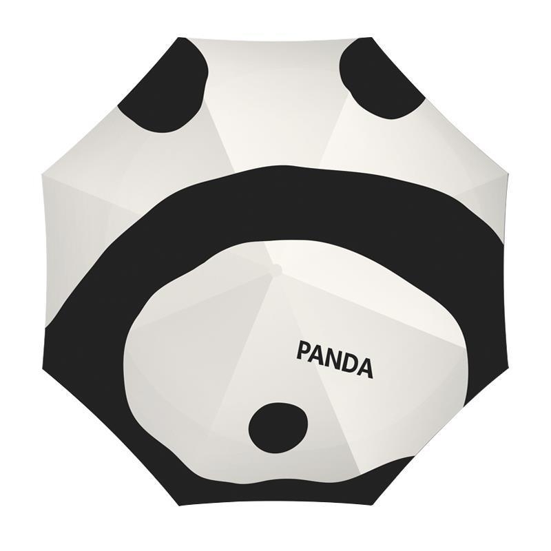 Чадър с дизайн на панда, автоматичен, за слънце и дъжд, UV защита, сгъваем (Стил: Bohemia; Материал: ABS; Марка: Друго; Подарък: Не)