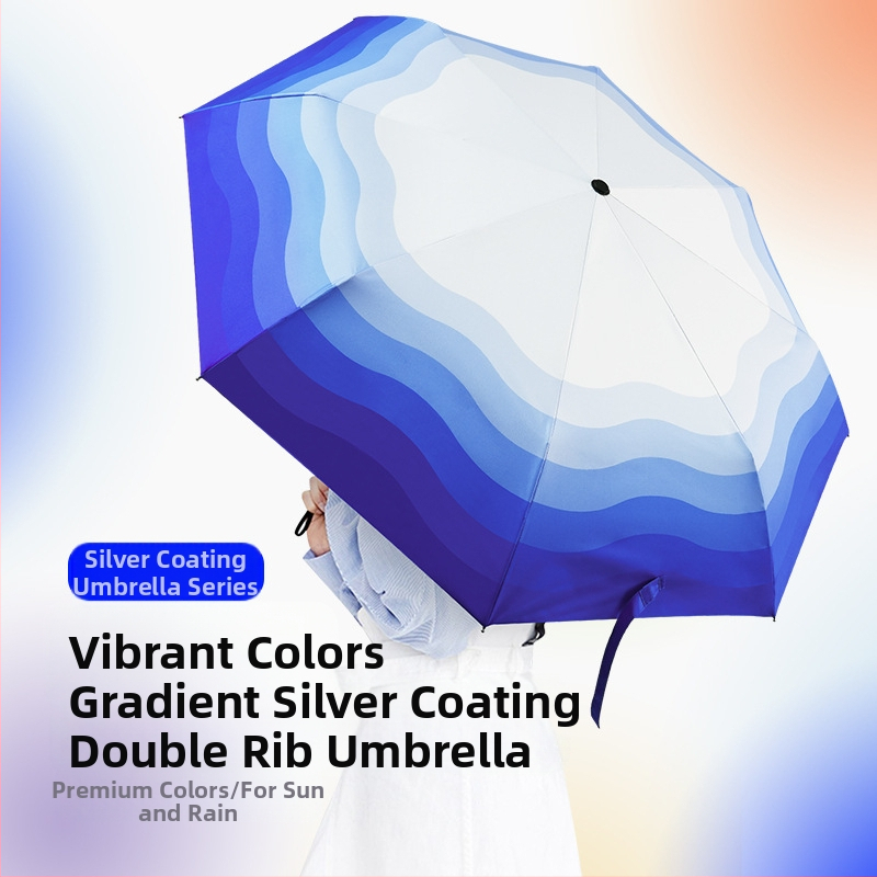 Ομπρέλα τριών τμημάτων με αυτόματη λειτουργία, διαβαθμισμένου σχεδίου αντίσταση στον άνεμο, 8 ακτίνες, UPF50+, δυνατότητα λογοτύπου