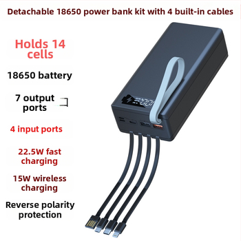 Комплект за зареждане на кутия за батерии 18650, 14 клетки, 4-жичен без заваряване монтаж, сменяем корпус за мобилна захранваща кутия, бързо зареждане