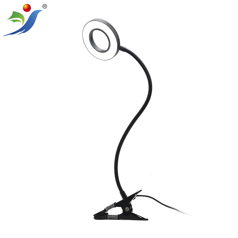 USB захранвана LED клип лампа с докосване, CRI ≥90, метален абажур, CE сертифицирана