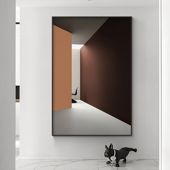 Декоративна стенна картина – абстрактно платно, рамка от метал, правоъгълна форма