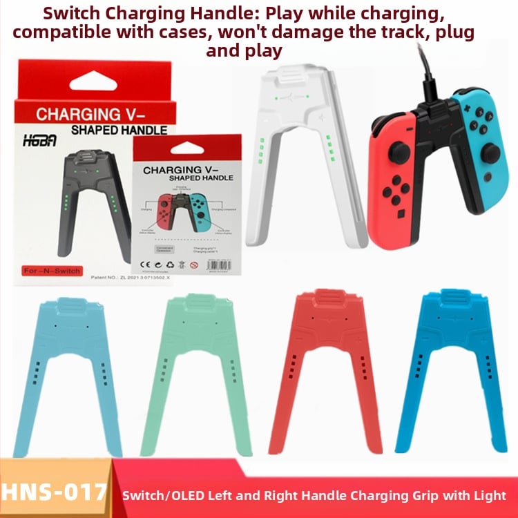 Joy-Con nabíjací grip pre Nintendo Switch a Switch OLED – v tvare mosta, Plug‑and‑Play, ABS kryt, model HNS-017