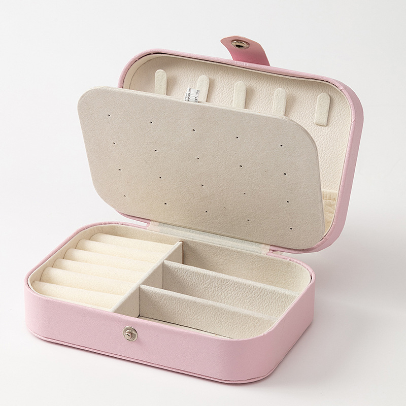 Divslāņu ādas juvelierizstrādājumu glabāšanas kārba auskarām, kaklarotām un gredieniem