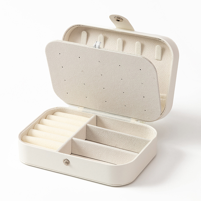 Divslāņu ādas juvelierizstrādājumu glabāšanas kārba auskarām, kaklarotām un gredieniem