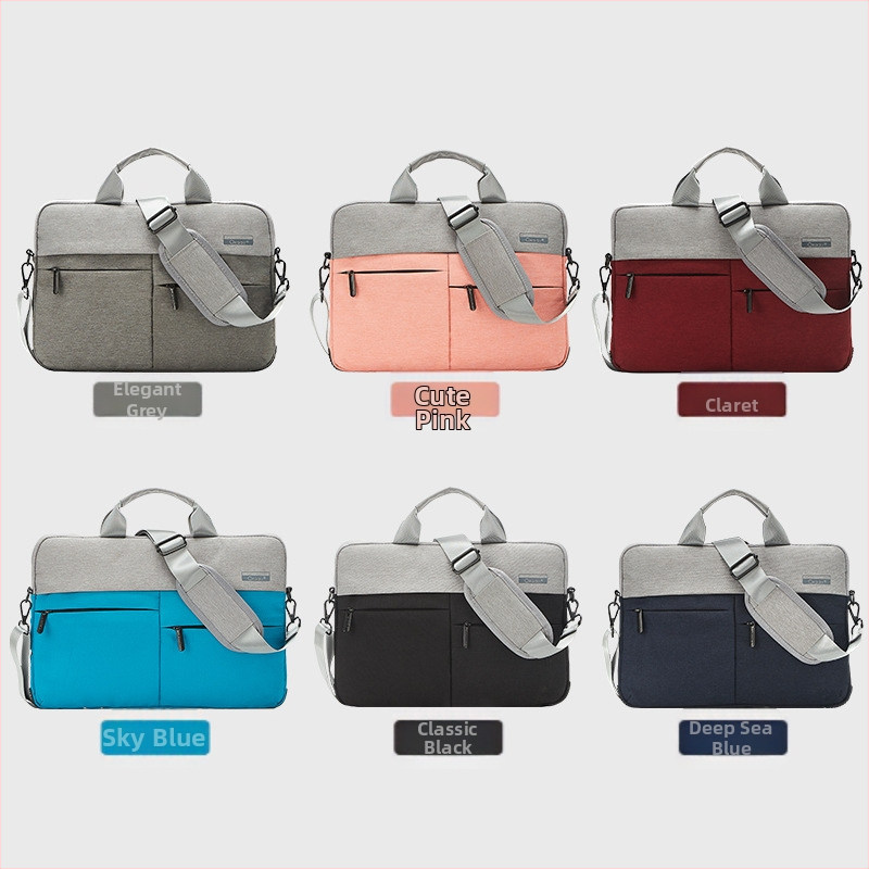 Okade чанта за лаптоп T54, водоустойчива и удароустойчива, полиестер, цип, вътрешен джоб за компютър