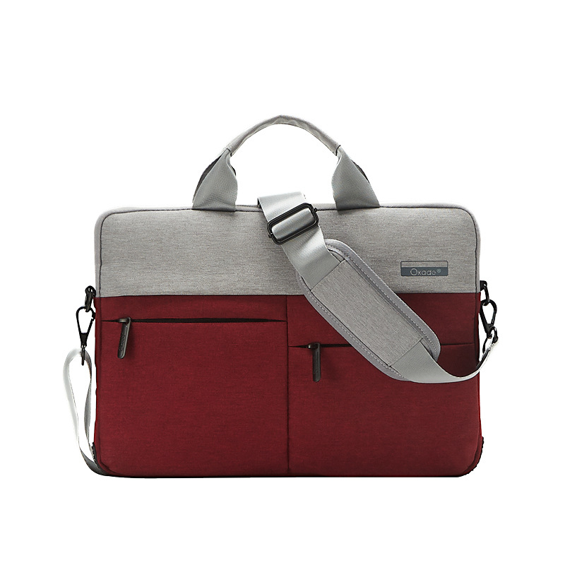 Okade чанта за лаптоп T54, водоустойчива и удароустойчива, полиестер, цип, вътрешен джоб за компютър