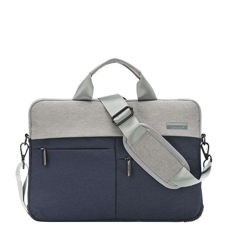 Okade чанта за лаптоп T54, водоустойчива и удароустойчива, полиестер, цип, вътрешен джоб за компютър