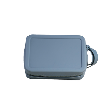 Silikonska torbica za pohranu, torbica velike kapacitete za toaletne potrepštine, prijenosna uz zatvarač, vodoravni kvadratni oblik, unutarnja pretinica za telefon