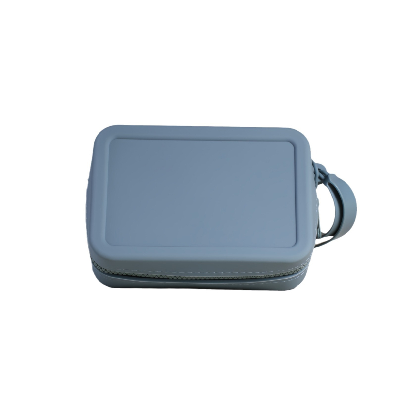 Silikonska torbica za pohranu, torbica velike kapacitete za toaletne potrepštine, prijenosna uz zatvarač, vodoravni kvadratni oblik, unutarnja pretinica za telefon