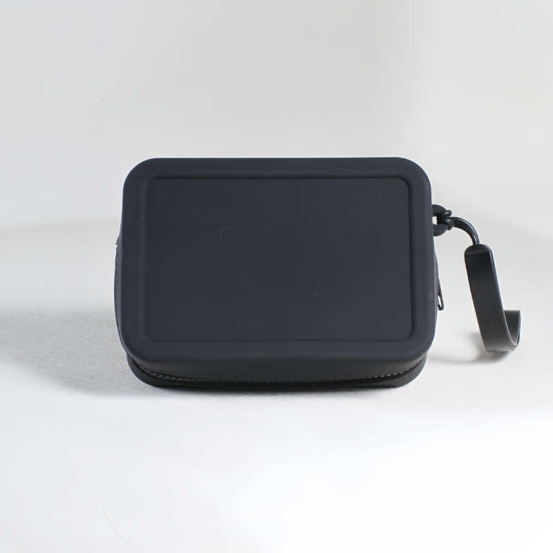 Silikonska torbica za pohranu, torbica velike kapacitete za toaletne potrepštine, prijenosna uz zatvarač, vodoravni kvadratni oblik, unutarnja pretinica za telefon