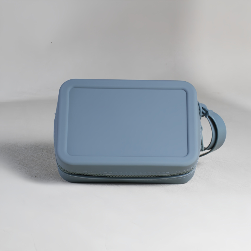 Silikonska torbica za pohranu, torbica velike kapacitete za toaletne potrepštine, prijenosna uz zatvarač, vodoravni kvadratni oblik, unutarnja pretinica za telefon