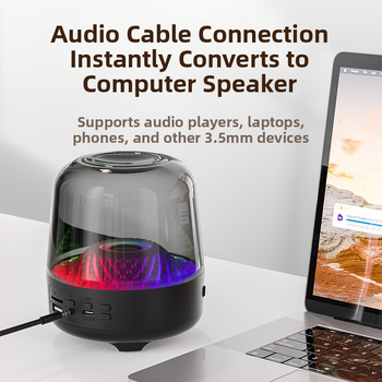 Harman Kardon Τέταρτης Γενιάς οικιακό διαφανές ηχείο με φάσμα 60 Hz–15 kHz, SNR ≥85 dB, ισχύς 5W, ενσωματωμένη μπαταρία, Bluetooth 5.3