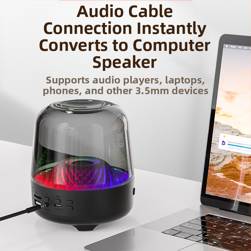 Harman Kardon Τέταρτης Γενιάς οικιακό διαφανές ηχείο με φάσμα 60 Hz–15 kHz, SNR ≥85 dB, ισχύς 5W, ενσωματωμένη μπαταρία, Bluetooth 5.3