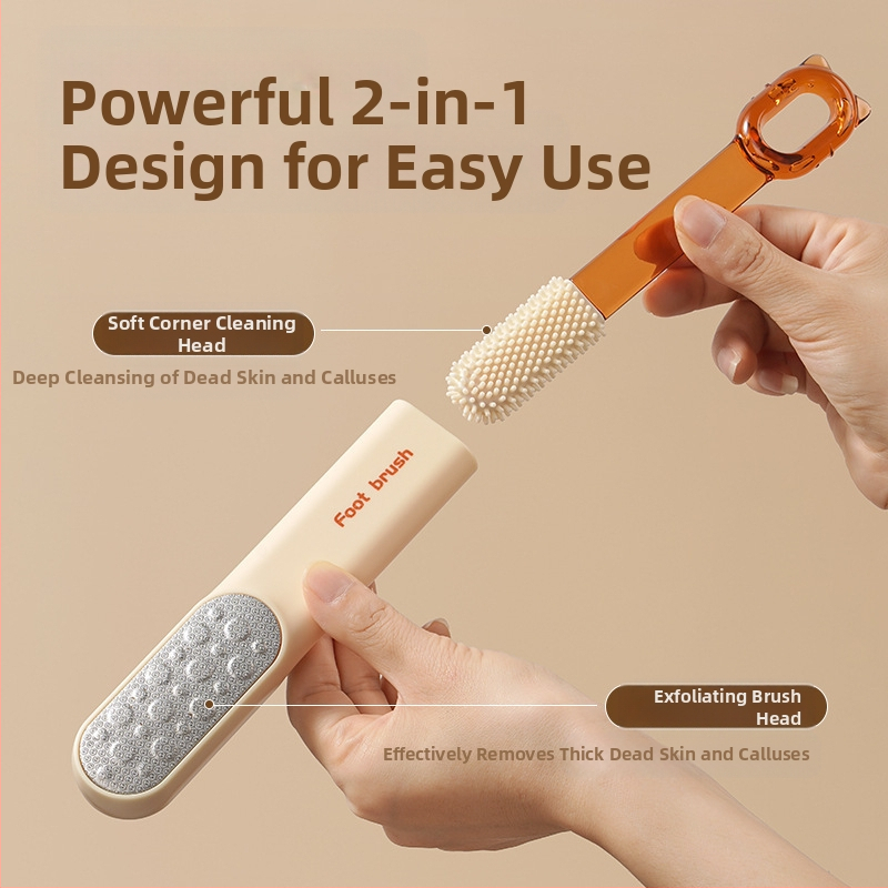 Инструмент за шлифоване на крака за премахване на мъртва кожа по ходила и петички – многофункционална четка за почистване и скраб за крака (Материали: ABS, PC, 430 неръждаема стомана, TPR; Пемза: овал; Марка: Xingyang)