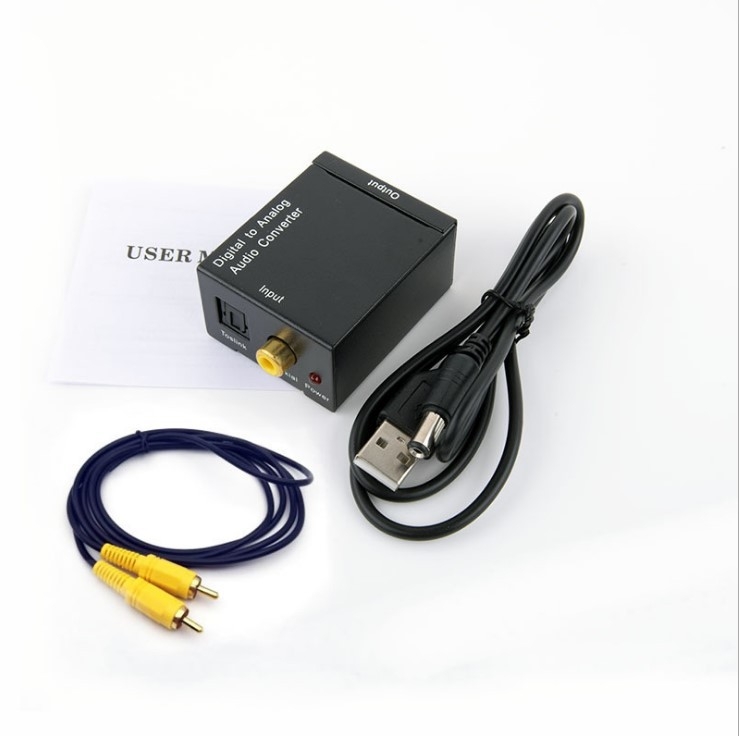 Digitāli-analogais audio pārveidotājs ar optisko un koaksiālo ieeju un 3,5 mm stereo izeju (HC-01DA)