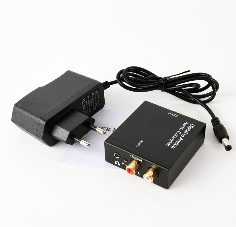 Digitāli-analogais audio pārveidotājs ar optisko un koaksiālo ieeju un 3,5 mm stereo izeju (HC-01DA)