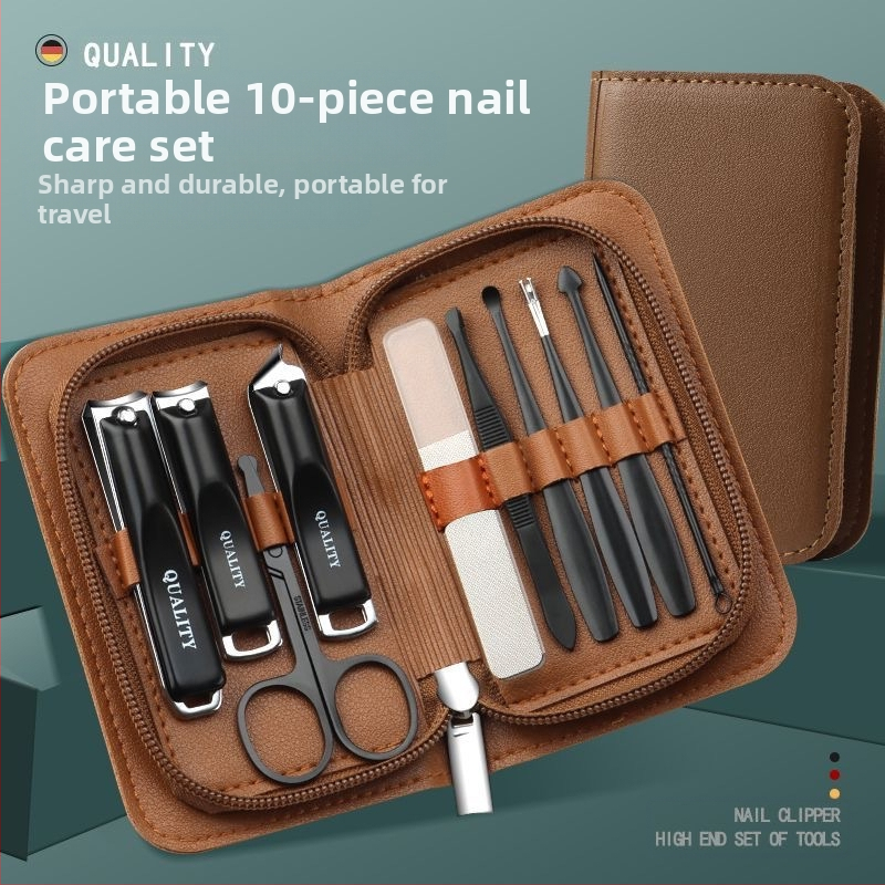 Φορητό σετ κοπής νυχιών – υψηλής ποιότητας εργαλεία από ανοξείδωτο ατσάλι, περιλαμβάνει κόφτη τριχών μύτης, πλάγιες πένσες και κουταλάκι για τα αυτιά