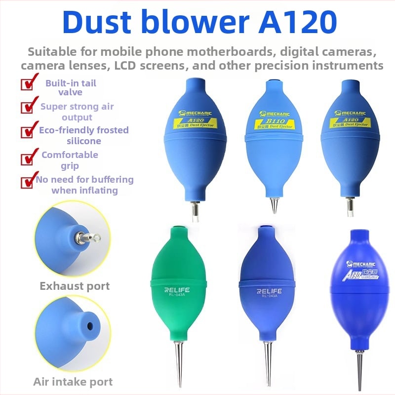 Балон за издухване за отстраняване на прах – силиконово почистващо средство за ремонт на мобилни телефони