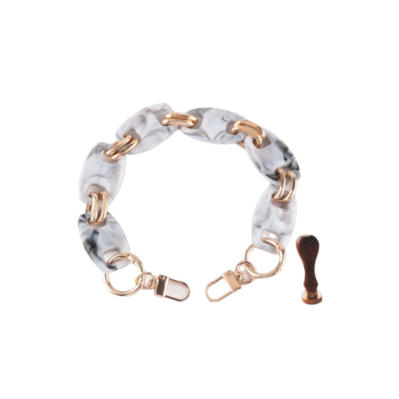 Akril lánc táskához – váll/crossbody kiegészítő, műanyag/gyanta, festett felület, kis és friss stílus, őszi 2024