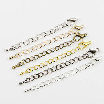 Αλυσίδα επέκτασης κολιέ με lobster clasp, πλάτος 5/7 mm, ουρά σε σχήμα σταγόνας, σίδηρος επικαλυμμένος χαλκός, ηλεκτροπλατιωμένο
