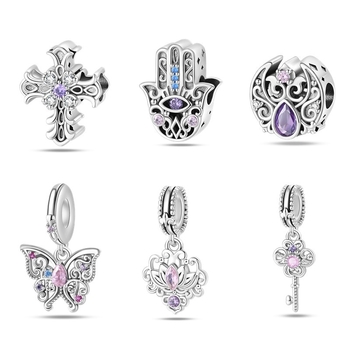 DIY Accesorii: Pandantiv cu cruce palmă placat cu cupru, mărgele pentru brățară/colier, finisaj electroplating, Primăvara 2024, Stil Cold Wind, Tendință Personală