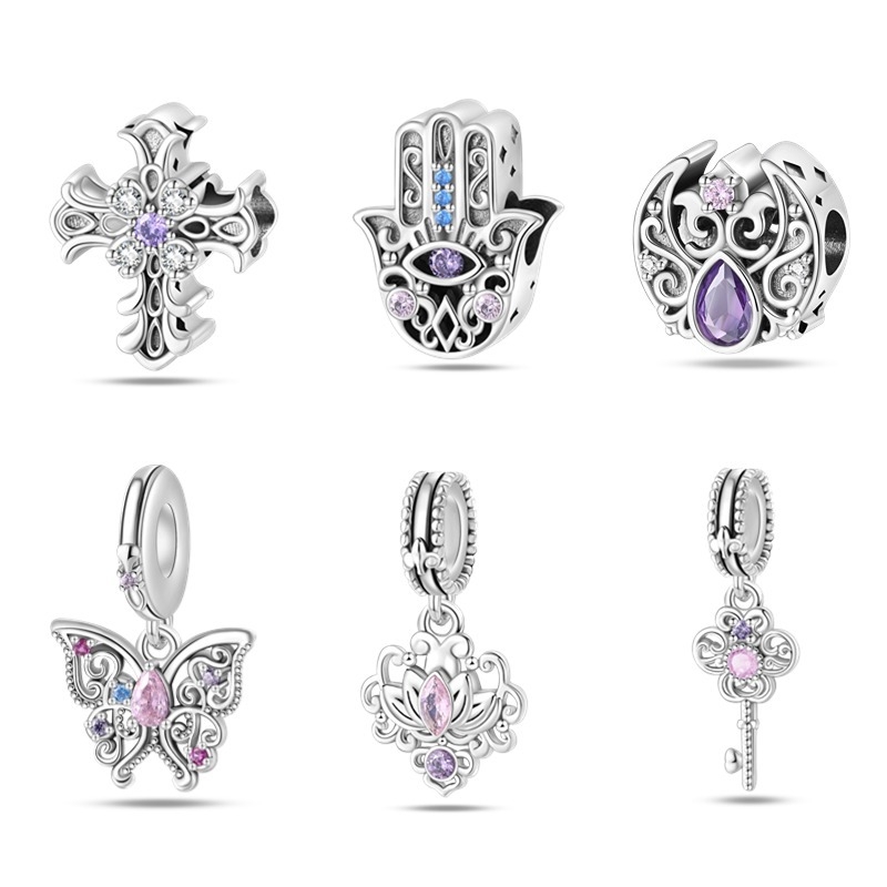 DIY Accesorii: Pandantiv cu cruce palmă placat cu cupru, mărgele pentru brățară/colier, finisaj electroplating, Primăvara 2024, Stil Cold Wind, Tendință Personală