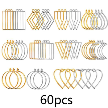 DIY Μεταλλικό κρεμαστό με κενό πλαίσιο — κράμα ψευδαργύρου, ηλεκτροχρωματισμένη επίστρωση; σχέδιο αγάπης και γεωμετρικές σταγόνες νερού; χαριτωμένο στυλ
