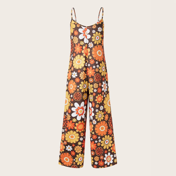 Γυναικείο ολόσωμο με τιράντες, φαρδιά παντελόνια, υψηλή μέση, πολυεστέρας, μικροελαστικότητα