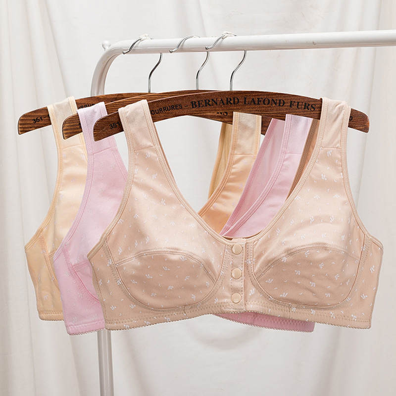 Σουτιέν από βαμβάκι, κύπελλο 3/4, μπροστινό κούμπωμα, όμορφος πίσω σχεδιασμός, push-up