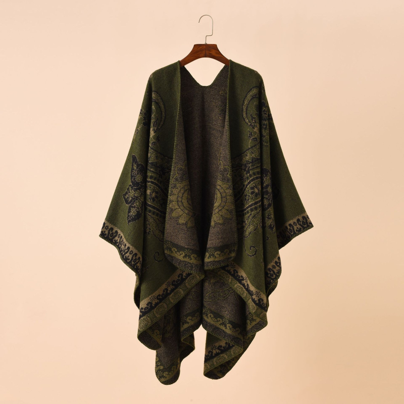 Šal od umjetnog kašmira – topao za jesen-zimu, geometrijski karirani cvjetni uzorak, warp-knit pletenje, širina 130 cm