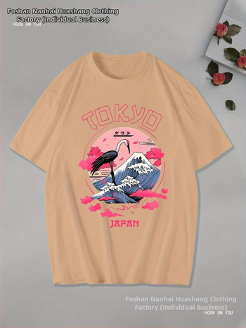 T‑shirt με γραφικό εκτύπωμα Tokyo Japan, βαμβάκι, στρογγυλή λαιμόκοψη, κανονικά μανίκια