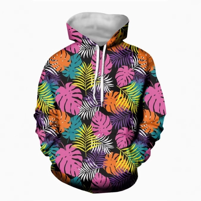 Ανδρικό φούτερ με κουκούλα για αθλητισμό, 3D ψηφιακή εκτύπωση graffiti ρετρό, άνοιξη-φθινόπωρο 2025, φαρδιά γραμμή, πολυεστερικό ύφασμα