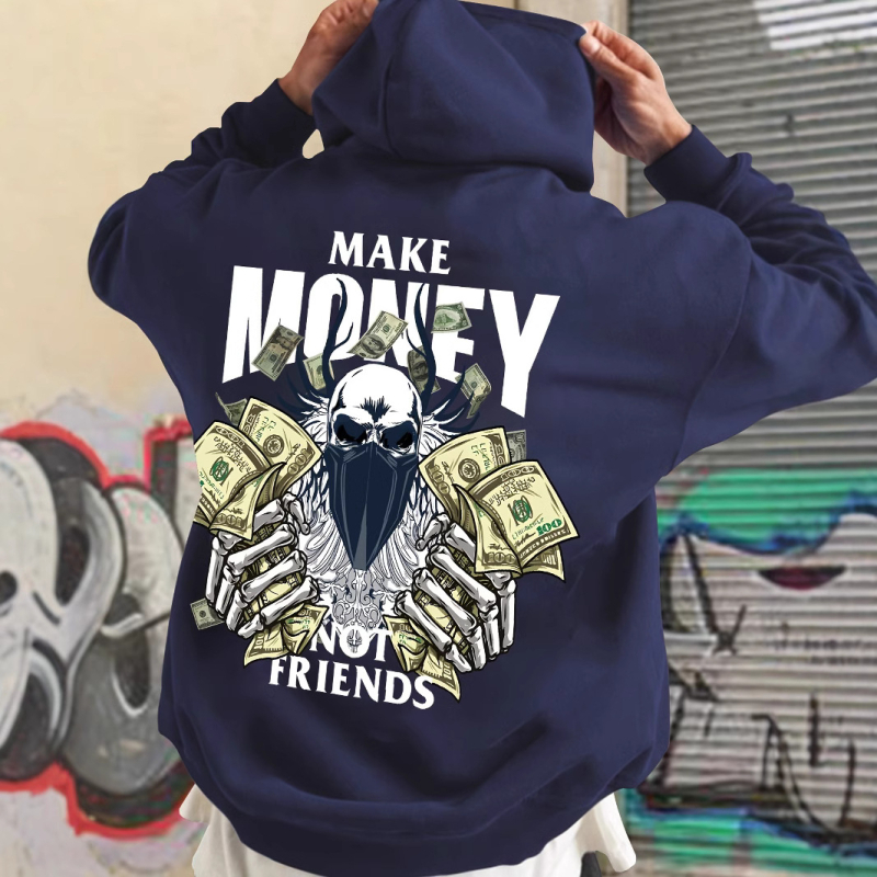 Μπουφάν φούτερ με κουκούλα και εκτύπωση με γράμματα, πολυεστερικό ύφασμα 96%+, μακριά μανίκια, άνετη γραμμή