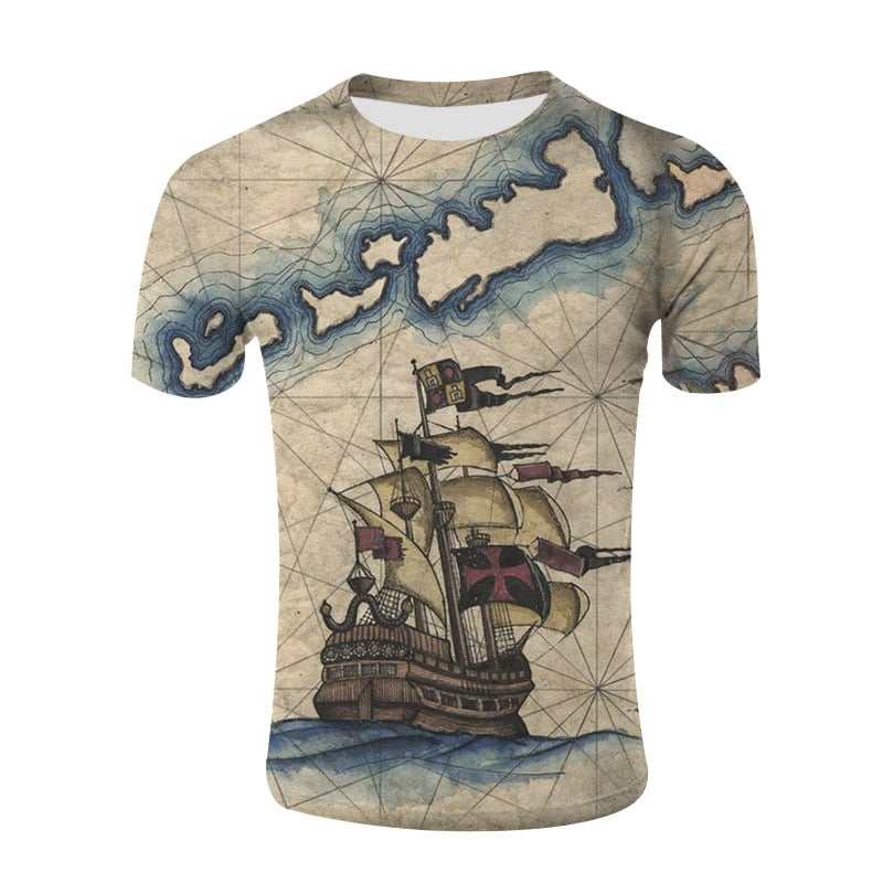 Tricou bărbați cu guler rotund, mâneci scurte, imprimare digitală 3D în dungi, Milk Silk 95% poliester, vară