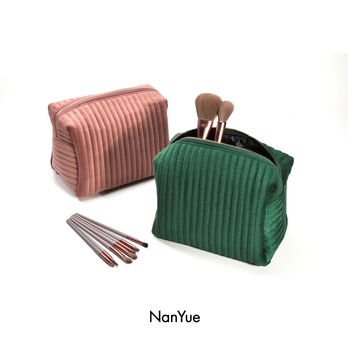 Portatīva flaneles bižutērijas un kosmētikas soma, svītrainais raksts, Oxford oderē, pilsētas vienkāršs stils, sievietēm