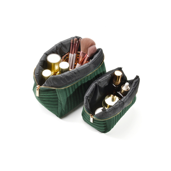Portatīva flaneles bižutērijas un kosmētikas soma, svītrainais raksts, Oxford oderē, pilsētas vienkāršs stils, sievietēm