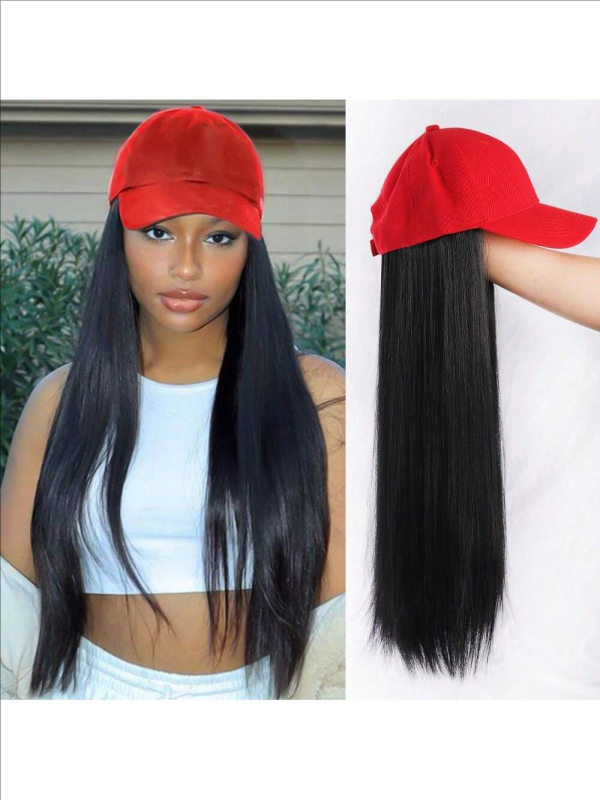 Περούκα για γυναίκες με ενσωματωμένο χειμωνιάτικο καπέλο από μαλλί προβάτου, κορεατικού στυλ, μεσαίο έως μακρύ μήκος μαλλιών, θερμοανθεκτικό καλώδιο