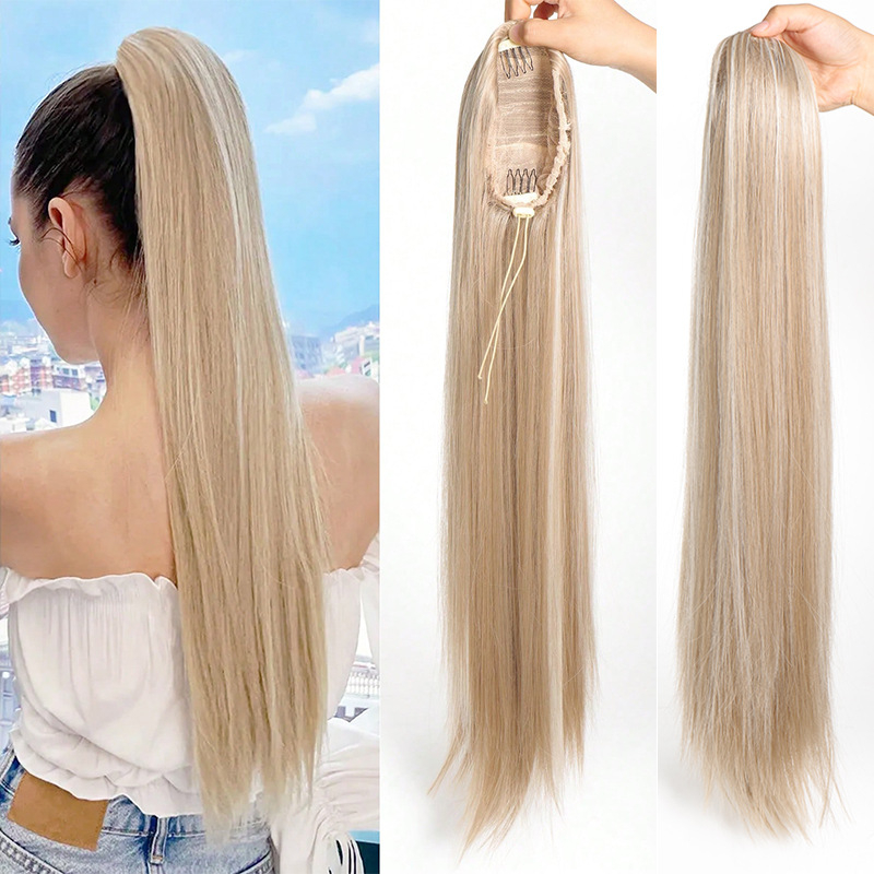 Parūka ar astiņu — garas taisnas cirtas, viegls, dabīgs izskats; Modelis: astiņa ar auklu; Materiāls: augstas temperatūras šķiedra; Zīmols: QUEEN YANG/PRINCESS YANG; Izcelsme: Henana.