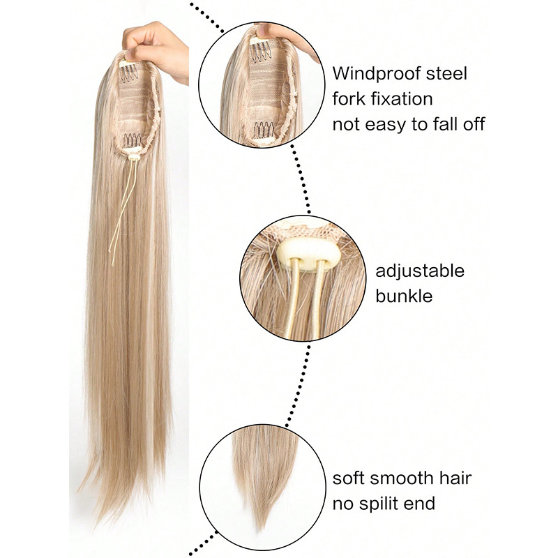 Parūka ar astiņu — garas taisnas cirtas, viegls, dabīgs izskats; Modelis: astiņa ar auklu; Materiāls: augstas temperatūras šķiedra; Zīmols: QUEEN YANG/PRINCESS YANG; Izcelsme: Henana.