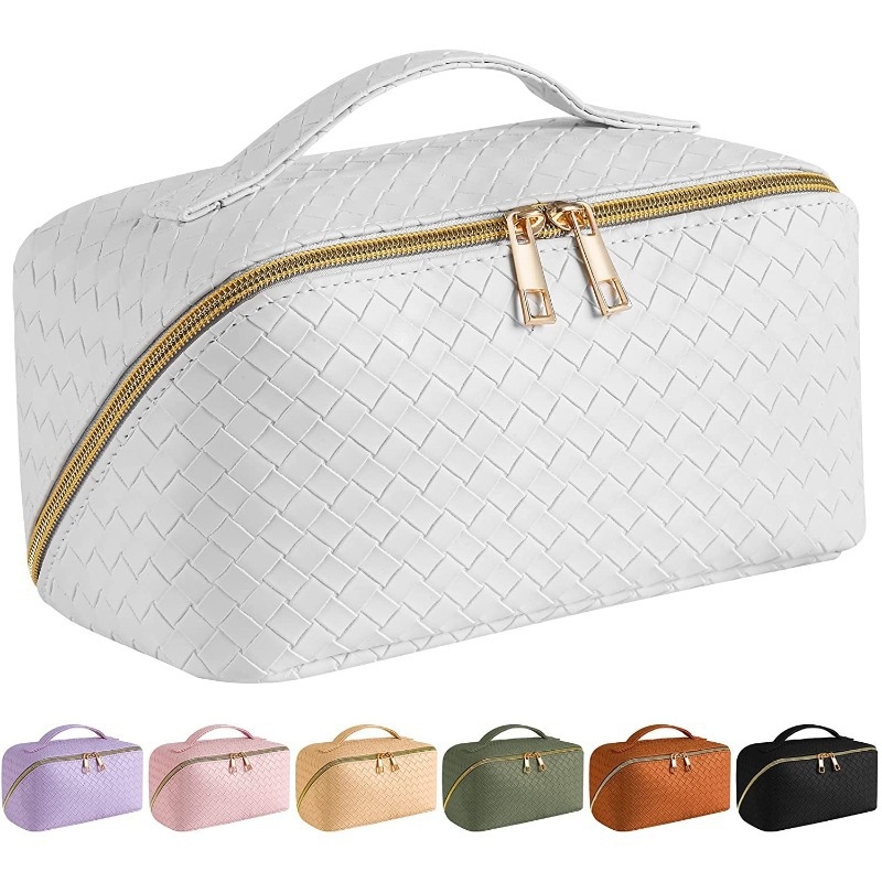 Kosmētikas soma no PU ādas, vienkrāsains raksts, pilsētas minimalist stils, poliesteru oderes