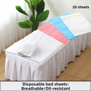 Μονόχρηστα σεντόνια κλίνης ομορφιάς, μη υφαντό ύφασμα, αδιάβροχο και ανθεκτικό στο λάδι, με οπές