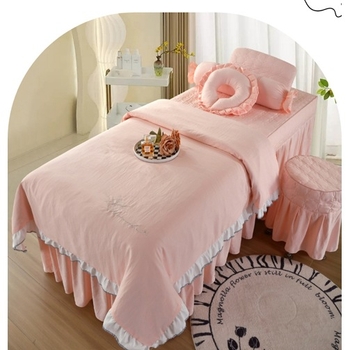 Спална покривка четири части от бамбукови влакна, реактивно печатане и боядисване, друг процес на тъкане