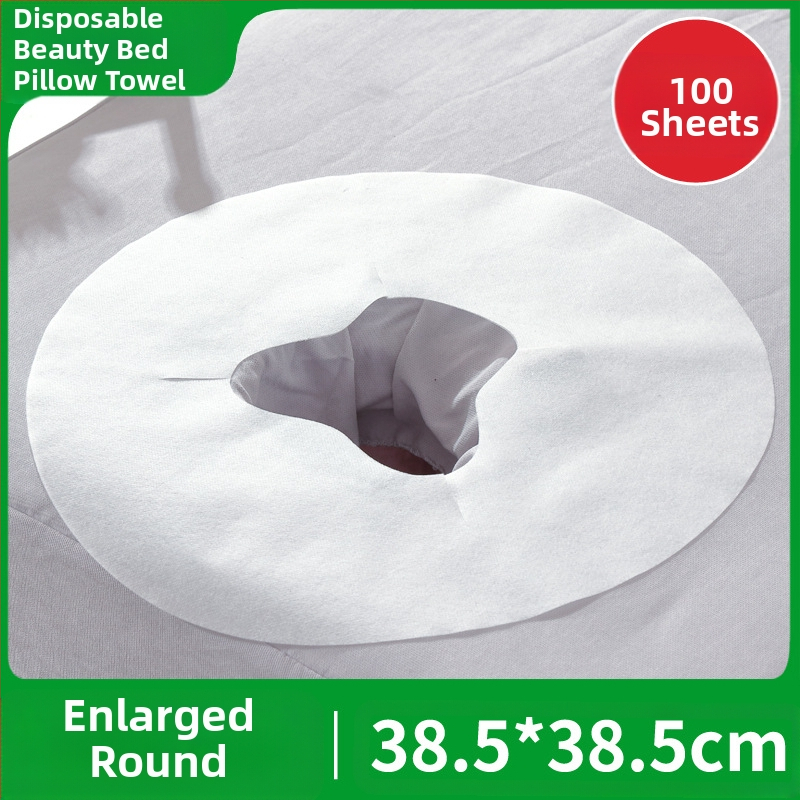 Μίας χρήσης κυκλική πετσέτα προσώπου από μη υφαντό ύφασμα για σαλόνι ομορφιάς, παχιά, αδιάβροχη και ανθεκτική στο λάδι, μαξιλαράκι τραπεζιού μασάζ