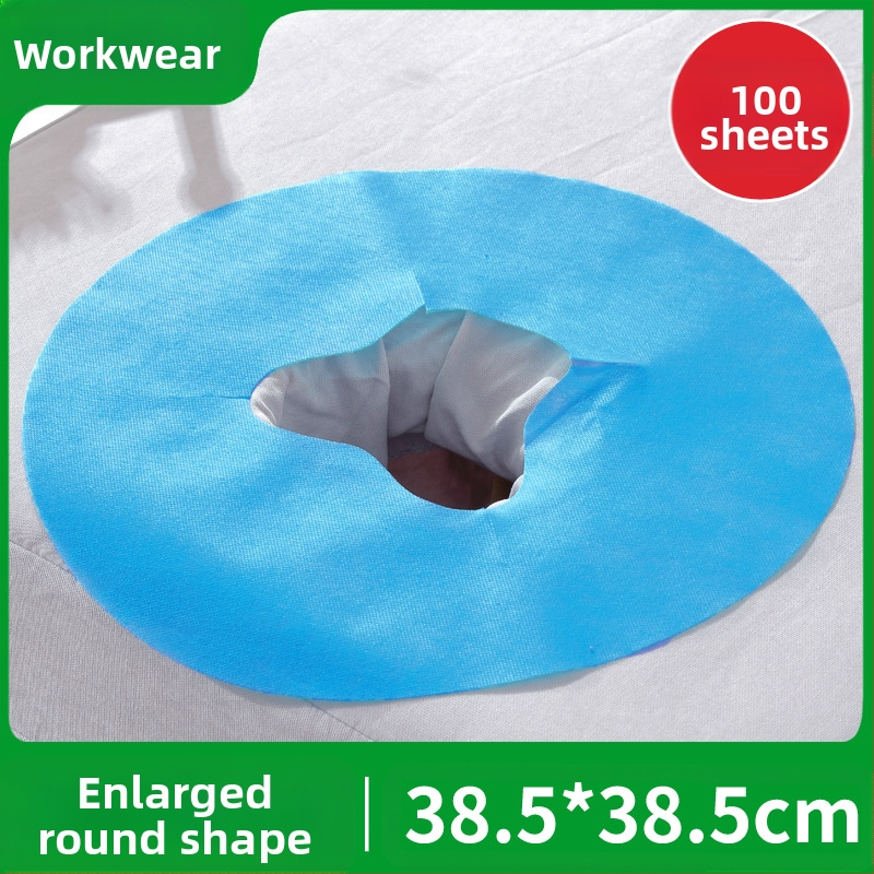 Μίας χρήσης κυκλική πετσέτα προσώπου από μη υφαντό ύφασμα για σαλόνι ομορφιάς, παχιά, αδιάβροχη και ανθεκτική στο λάδι, μαξιλαράκι τραπεζιού μασάζ