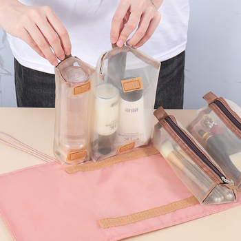 Τσαντάκι μακιγιάζ, αποσπώμενο, 4-σε-1, για ταξίδια, κυβοειδές σχήμα, Oxford ύφασμα