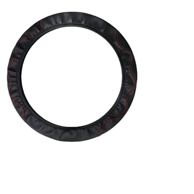 Калъф за волан от изкуствена кожа с релефна текстура, еластичен, спортен стил, подходящ за всички сезони