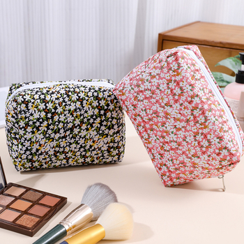 Ziedu astoņstūrveidīga kosmētikas soma, pārnēsājama daudzfunkcionāla ceļojumu soma, poliesters
