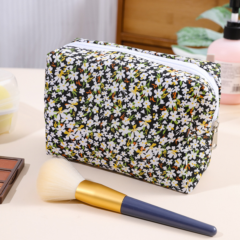 Ziedu astoņstūrveidīga kosmētikas soma, pārnēsājama daudzfunkcionāla ceļojumu soma, poliesters