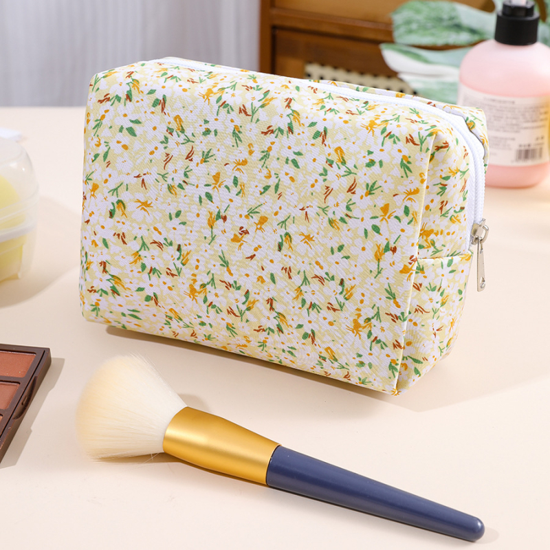 Ziedu astoņstūrveidīga kosmētikas soma, pārnēsājama daudzfunkcionāla ceļojumu soma, poliesters